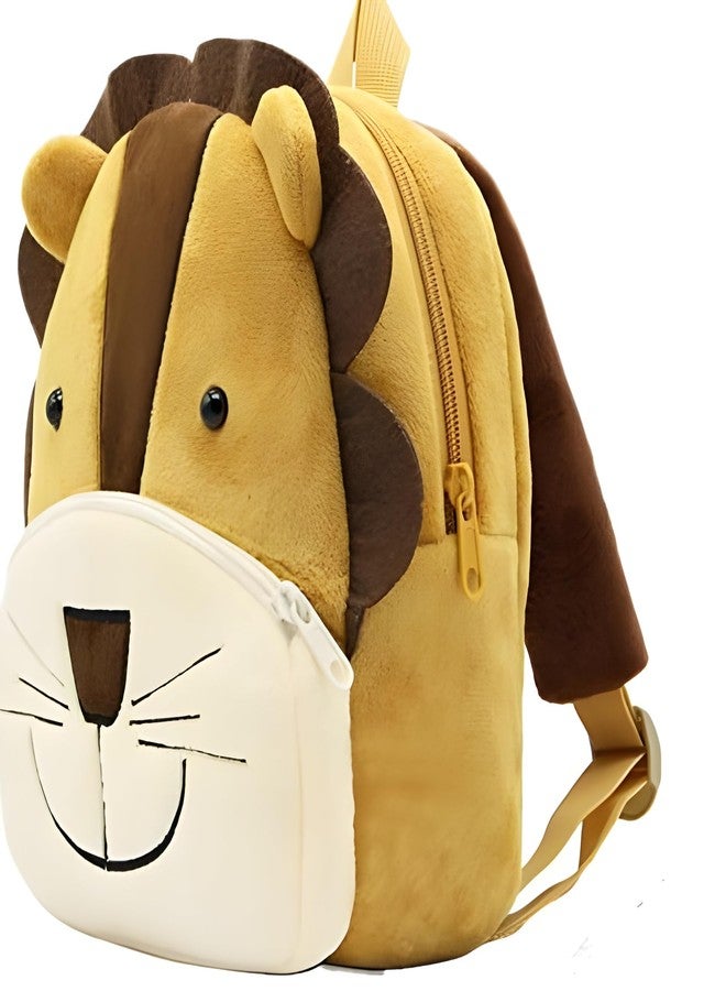 Delicado Kids Backpack, Cute Small Toddler Backpack Plush Cartoon Mini Children School/Nursery/Picnic/Travelling Bag for Baby Girl Boy Age 1 to 5 Years, Lion - Image 4